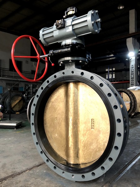 帶限位帶手動(dòng)液壓U型法蘭蝶閥DN800